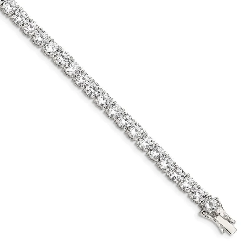 Women’s wrap-around bracelets-925 Sterling Silver Cubic Zirconia Tennis Bracelet, 7"