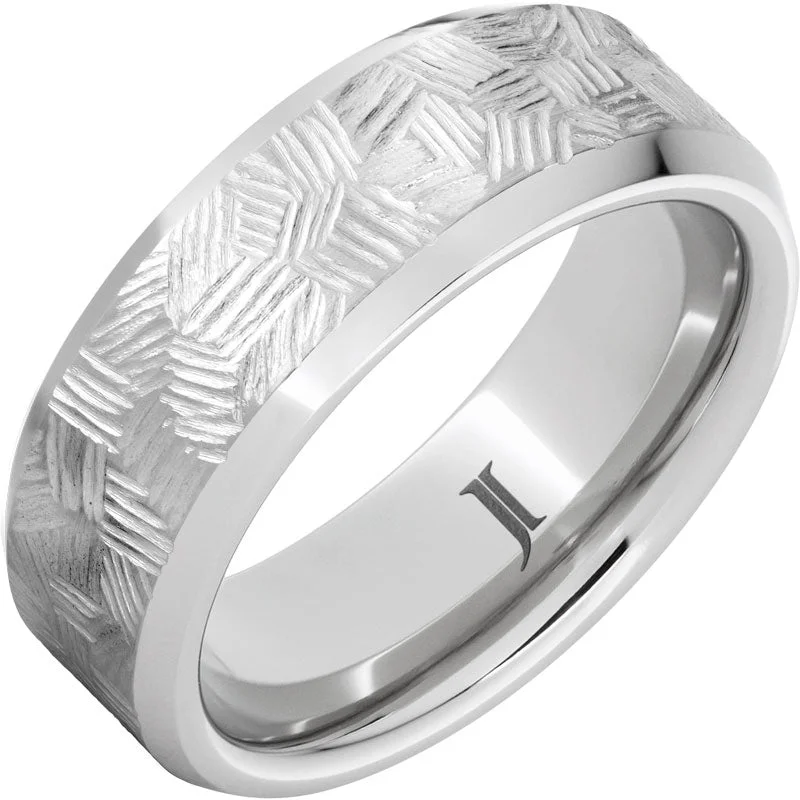 Women’s matching wedding rings-Serinium® Thicket Hand Engraved Ring