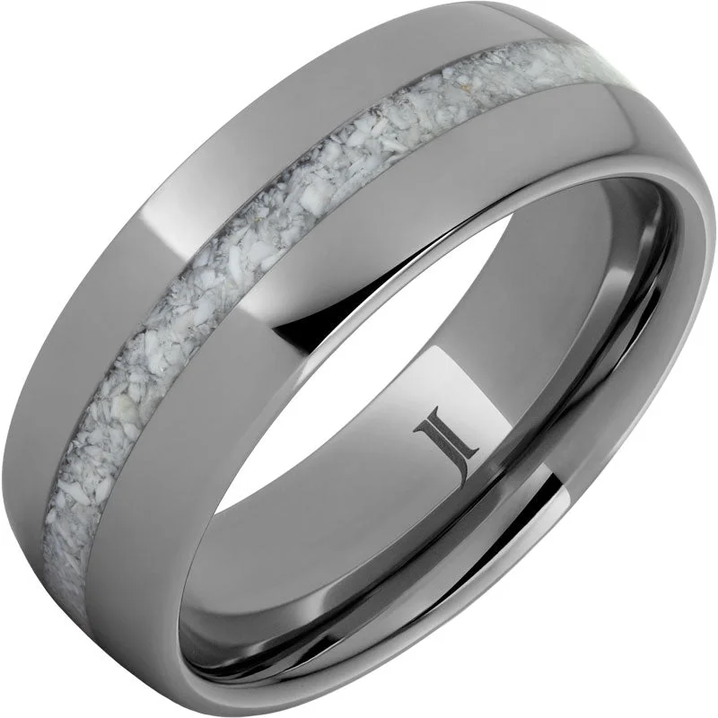 Women’s stacked rings-Mack The Ring - Rugged Tungsten™ Shark Tooth Inlay Ring