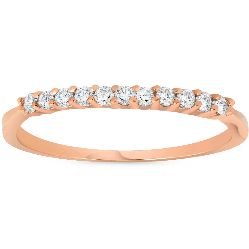 Women’s chic engagement rings-1/4ct Diamond Ring 14K Rose Gold