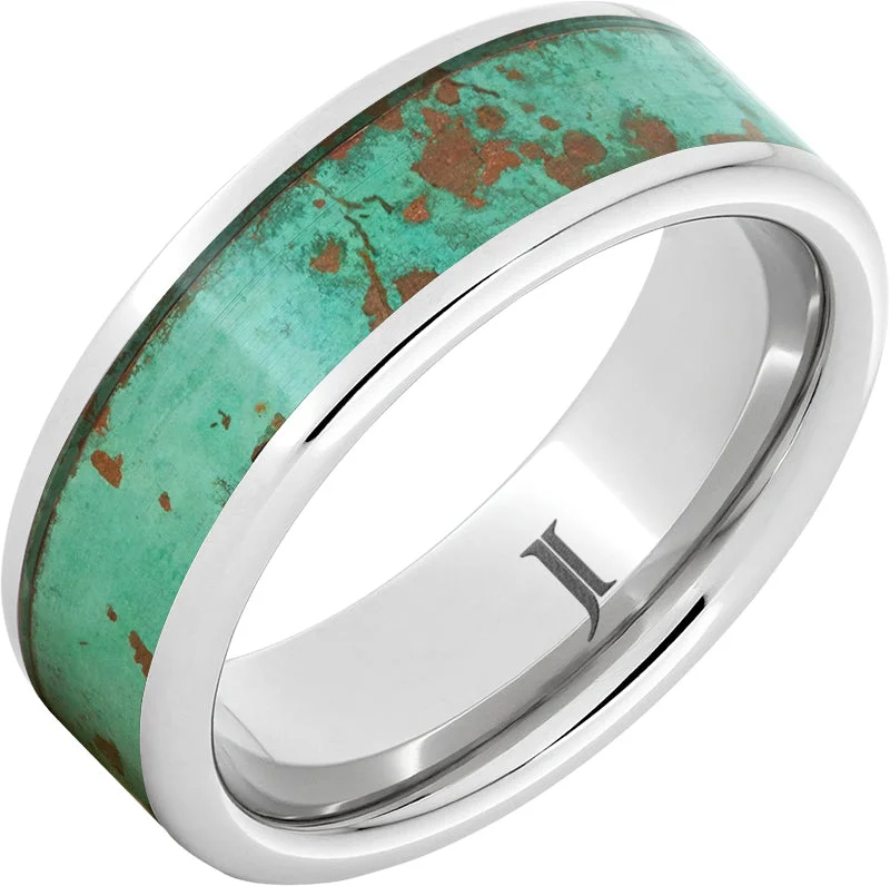 Women’s halo rings-Serinium® Royal Copper™ Ring with Rustic Patina Inlay