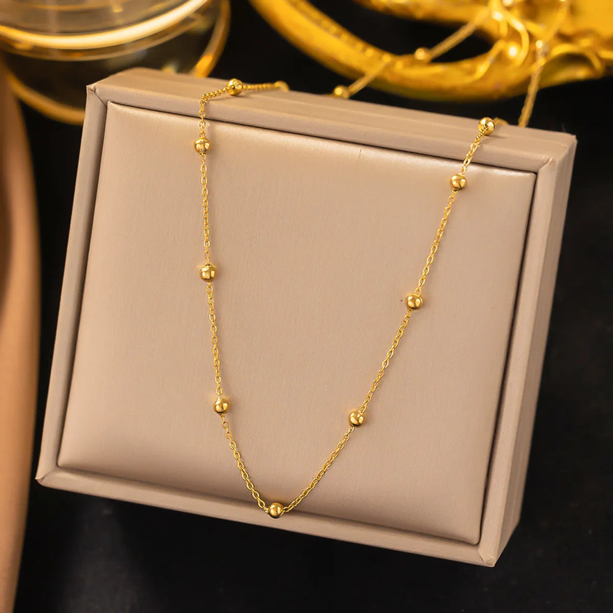 Ball Bead Chain Necklace [Gold]