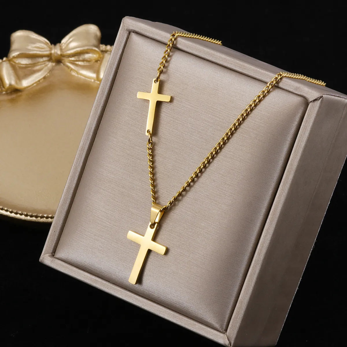 Women’s elegant gold necklaces-Titanium Steel Hip-Hop Cross Polishing Pendant Necklace