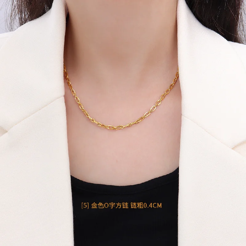 P1120 Gold O-Shaped Square Chain 40 + 5cm