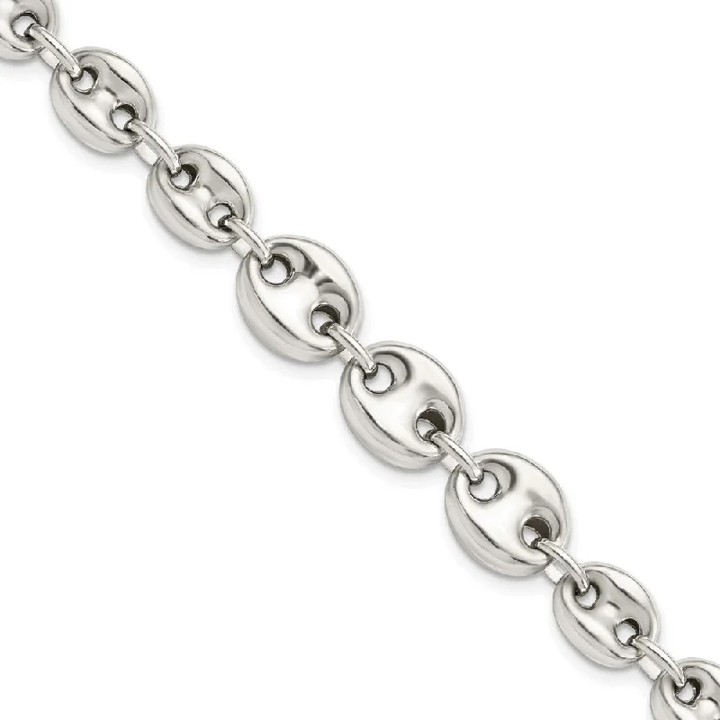 Women’s initial bracelets-Sterling Silver Polished Fancy Link 7.5in Bracelet-WBC-QG5971-7.5