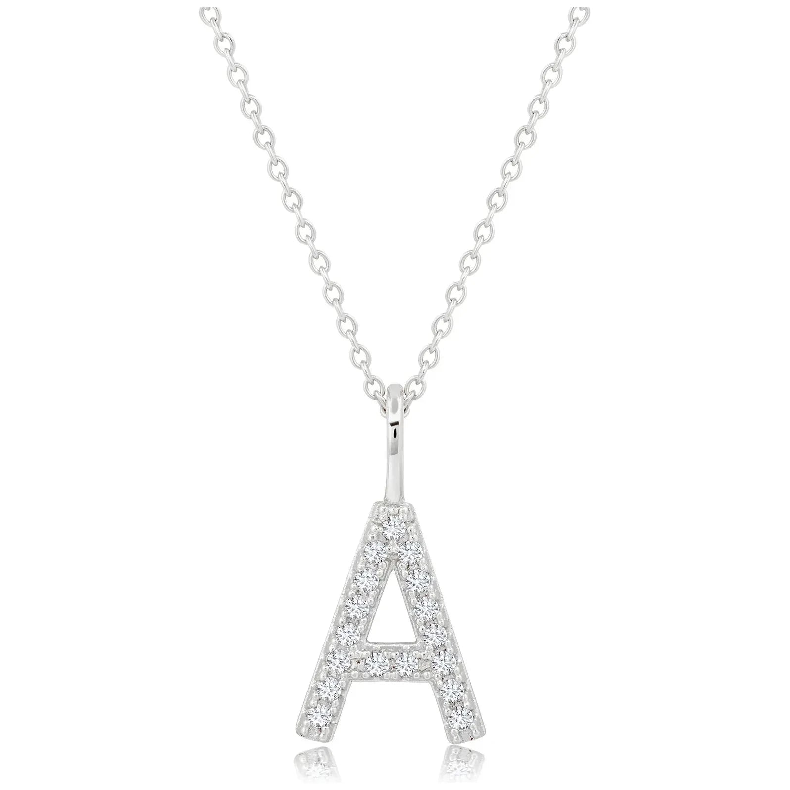 Women’s personalized necklaces-CRISLU  Initial Charm Pendant Finished in Pure Platinum or 18K YG Finish