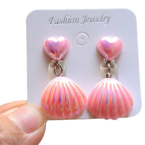 20# Pink Shell Ear Clip Pair