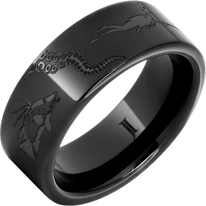 Women’s statement rings-Undersea - Black Diamond Ceramic™ Scuba Ring