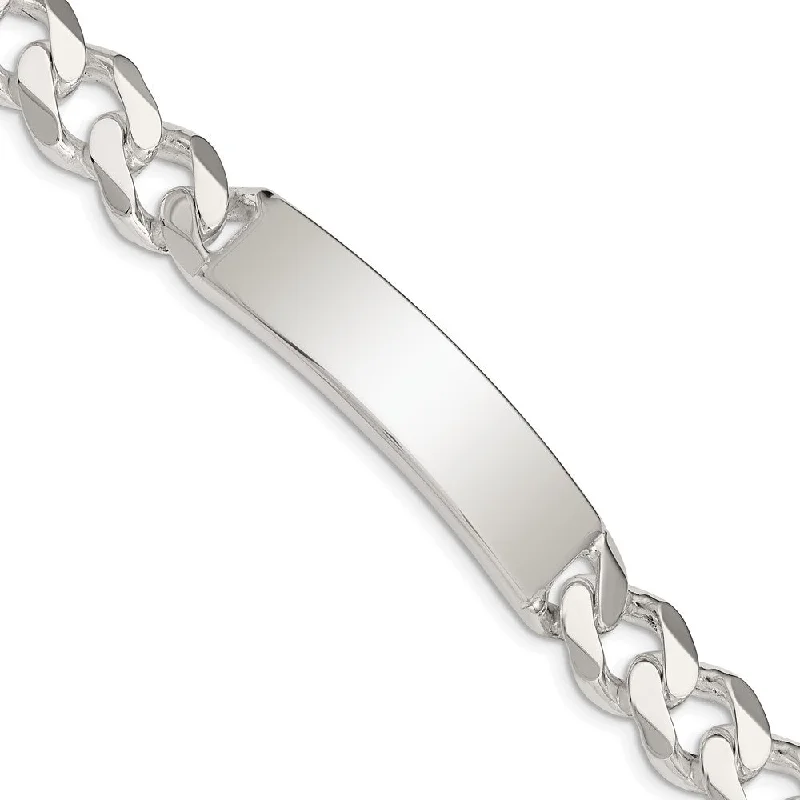 Women’s woven bracelets-Sterling Silver Curb Link ID Bracelet-WBC-QCD300-8