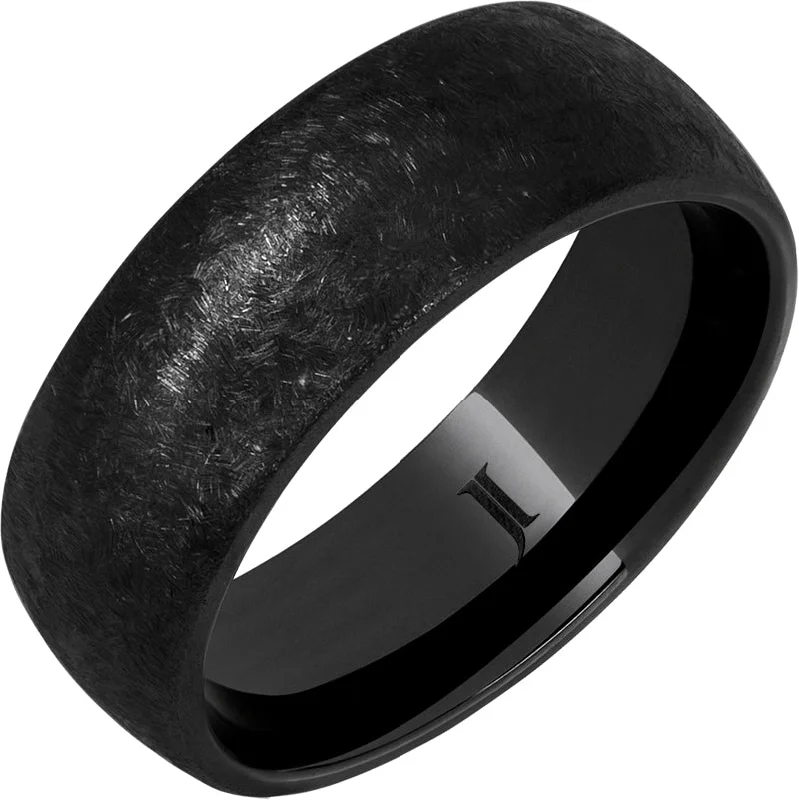 Women’s custom engagement rings-The Nightwatch – Black Diamond Ceramic™ Hand Textured Ring