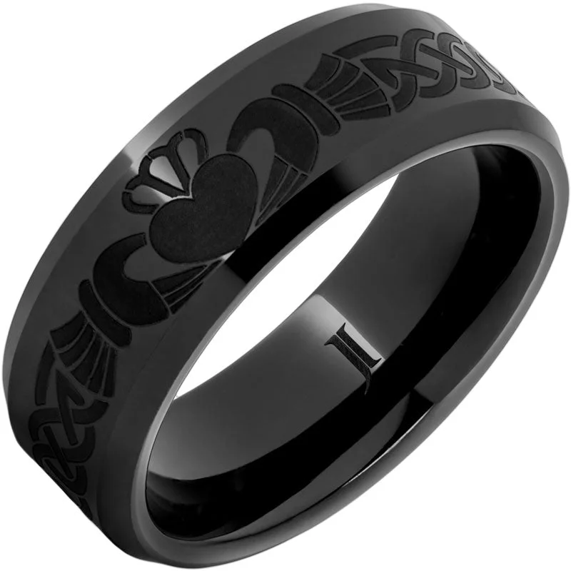 Women’s black diamond rings-Black Diamond Ceramic™ Claddagh Ring