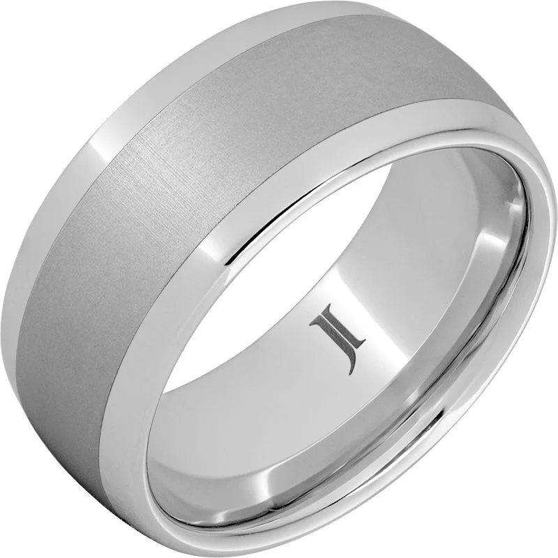 Women’s diamond rings-Serinium Men's Ring with Satin Center