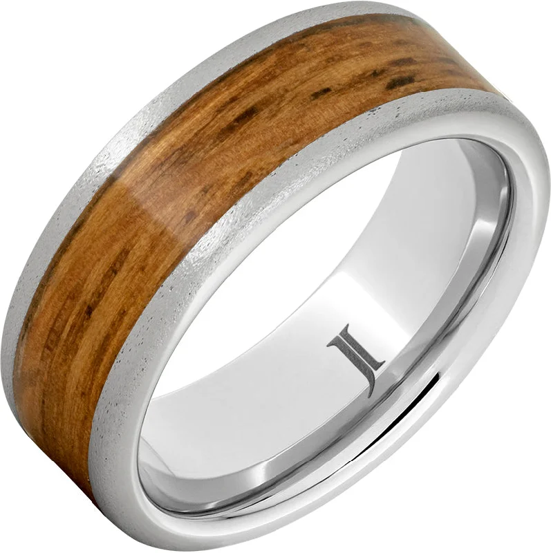 Women’s silver rings-Barrel Aged™ Serinium® Ring with Single Malt Inlay and Stone Finish