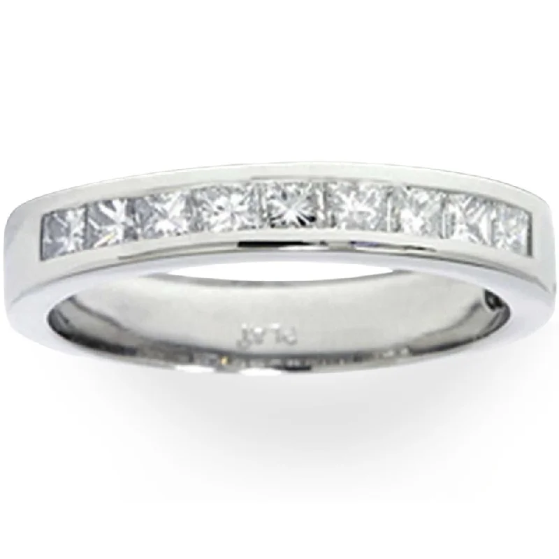 Women’s artistic engagement rings-950 Platinum 5/8ct Princess Cut Diamond Wedding Ring