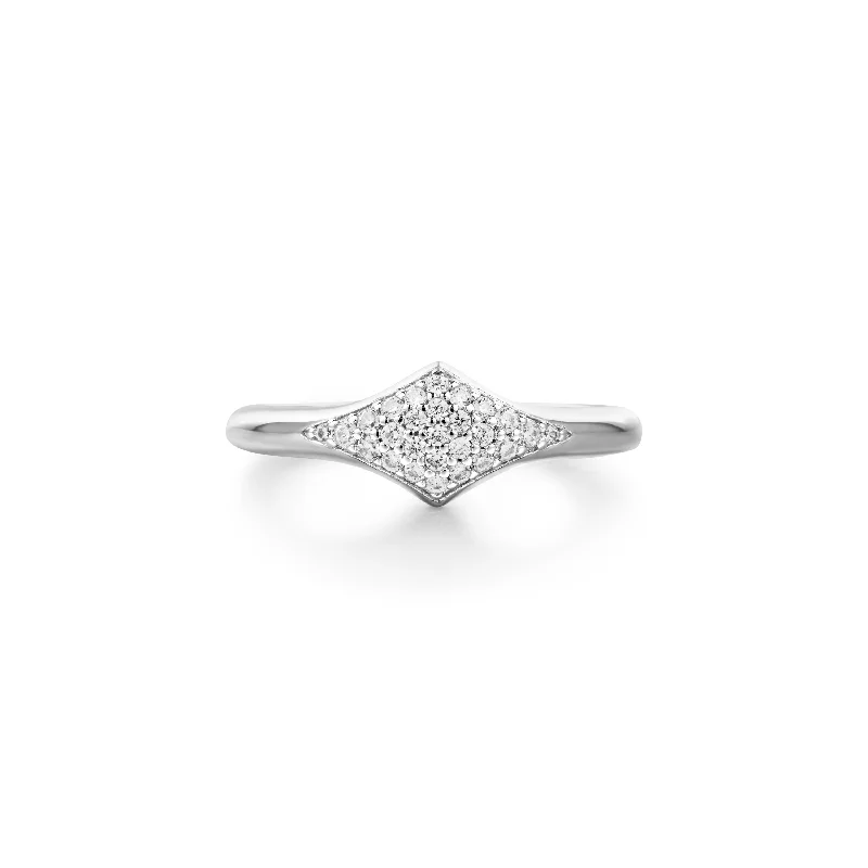 Women’s princess diamond rings-Silver Pavé Sparkle Ring