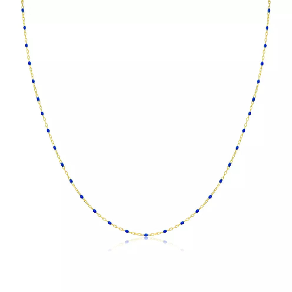 Women’s trendy necklaces-Meira T Blue Enamel 14kt Layering Chain