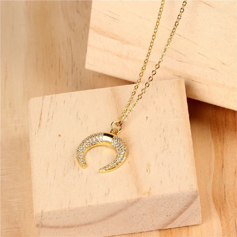 Women’s crystal charm necklaces-Titanium&stainless Steel Fashion  Necklace  (ne0029-a) Nhpy0401-ne0029-a