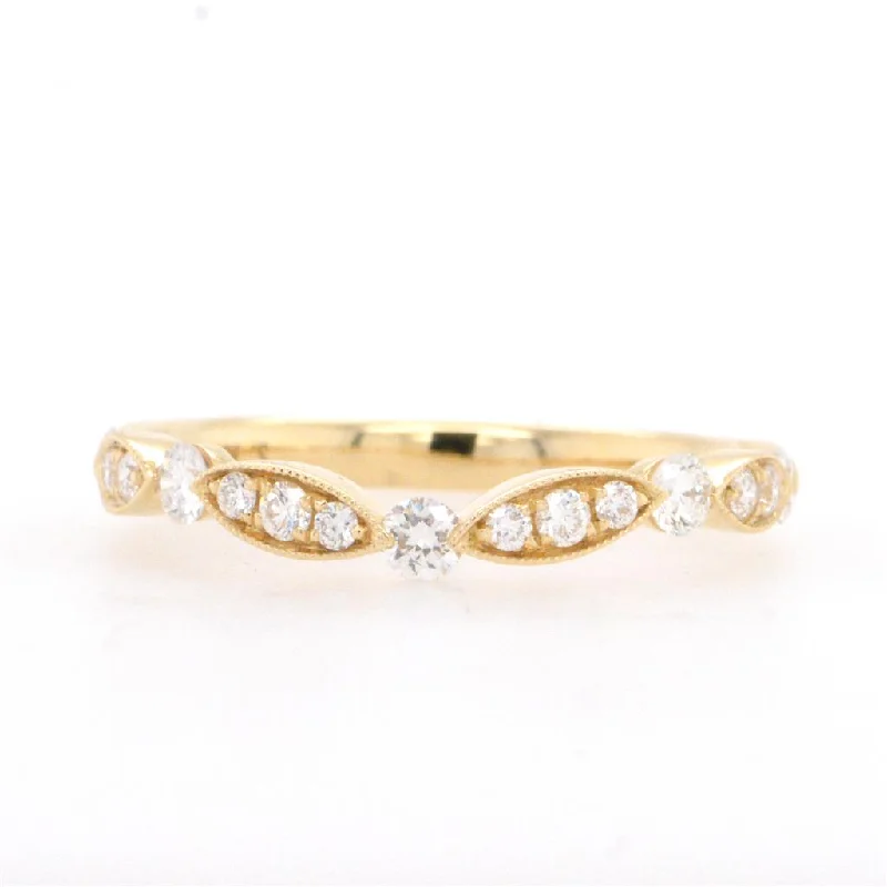 Women’s three-stone engagement rings-14K Yellow Gold Diamond Ring