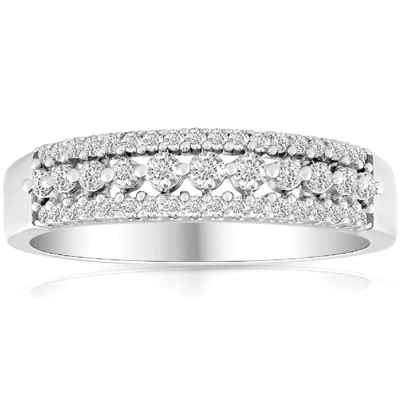 Women’s engagement rings with fancy diamonds-1/3 carat Diamond Wedding Ring 10 KT White Gold