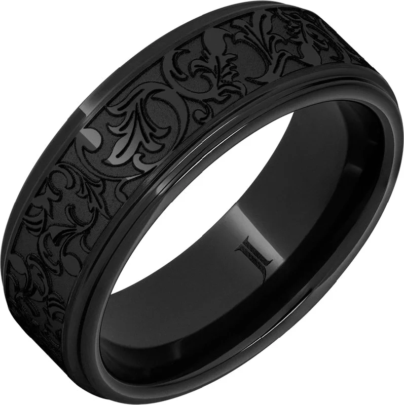 Women’s bold statement rings-Black Diamond Ceramic™ Latigo Pattern Ring