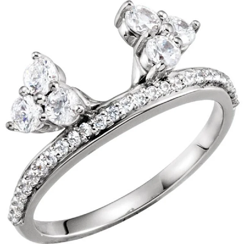 Women’s small diamond engagement rings-1/3CT Diamond Ring Wrap Style Wedding Ring 14K White Gold