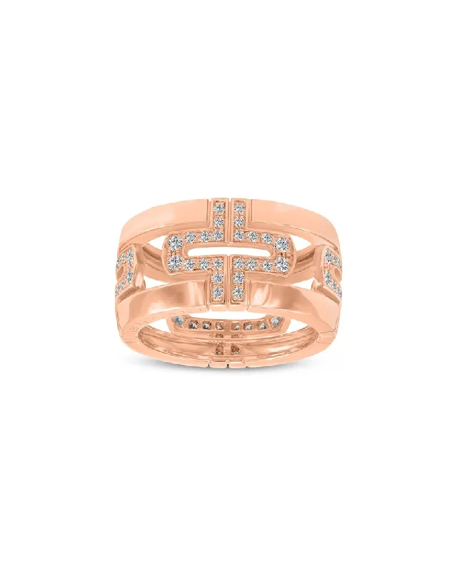 Women’s engagement rings with rubies-Bulgari Parentesi 18K Rose Gold 0.80 ct. tw. Diamond Ring