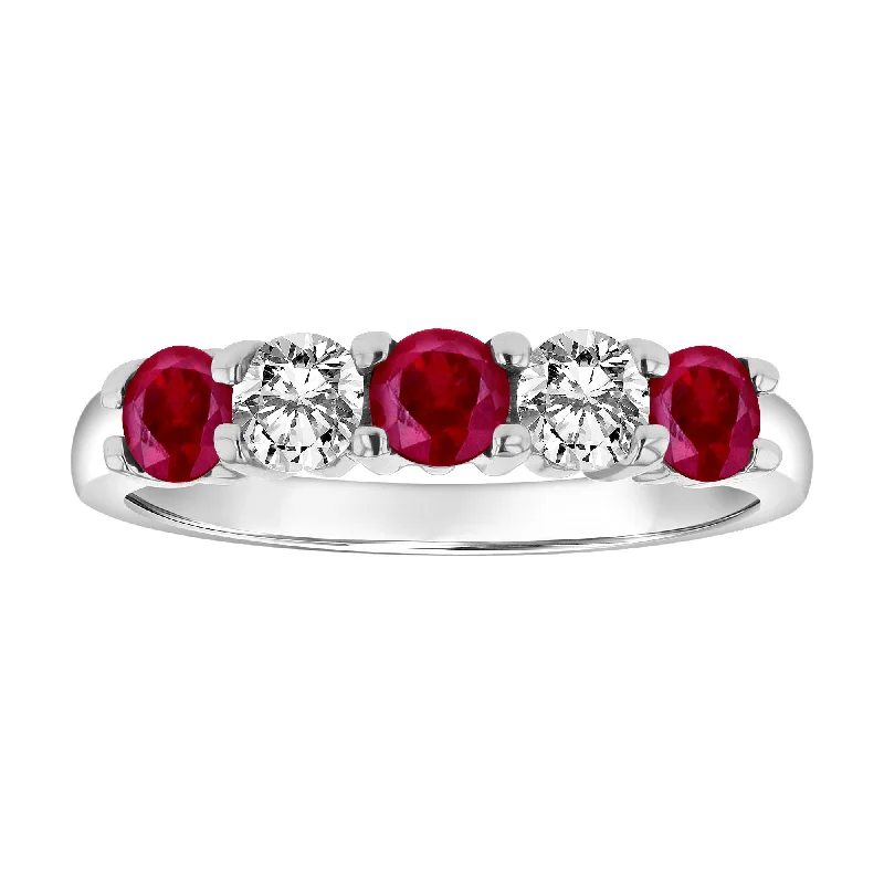 Women’s engagement rings with unique settings-1.26cttw Natural Heated Ruby and Diamond Ring set in 14k Gold