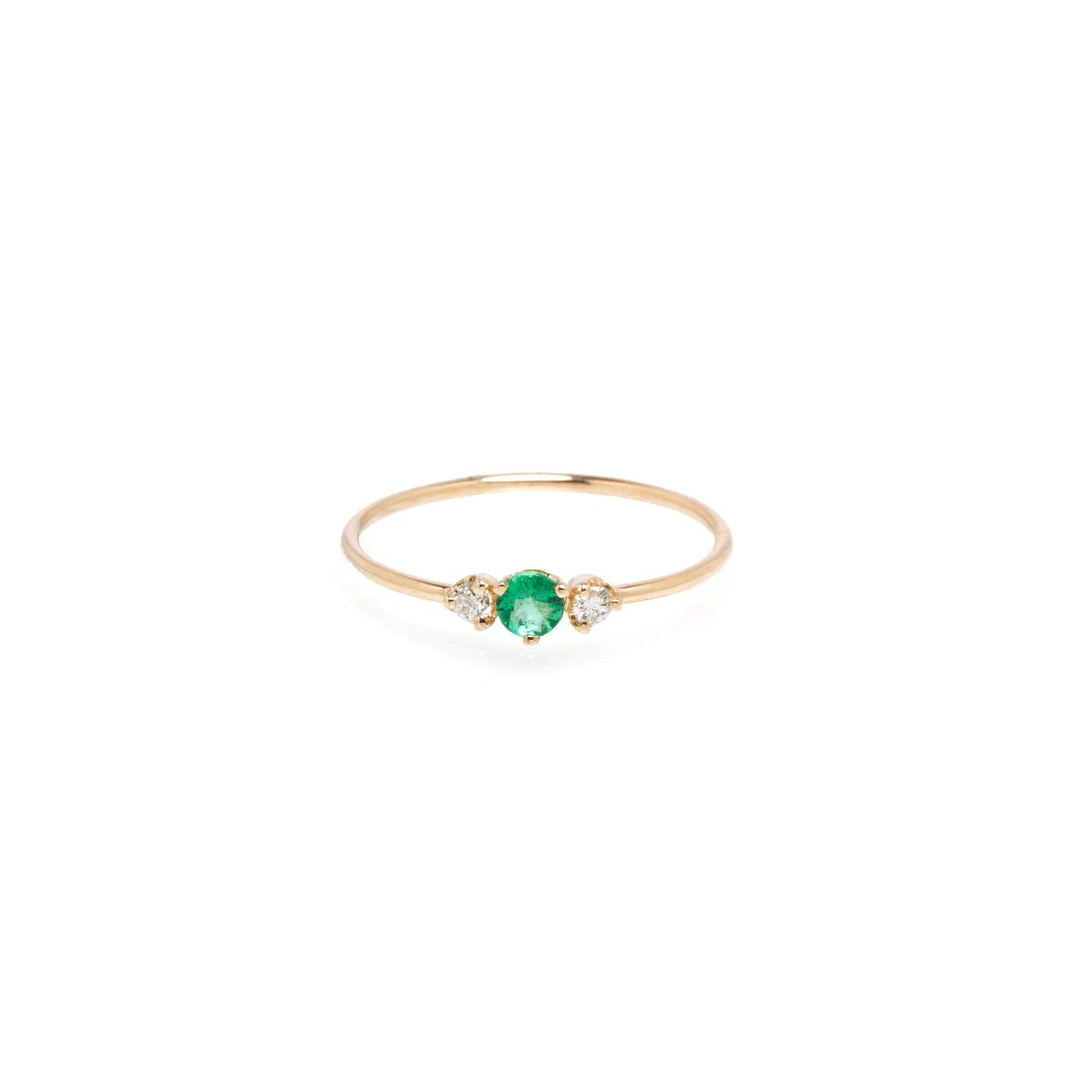 Women’s double halo engagement rings-Zoe Chicco | Prong Set Emerald and Diamond Ring