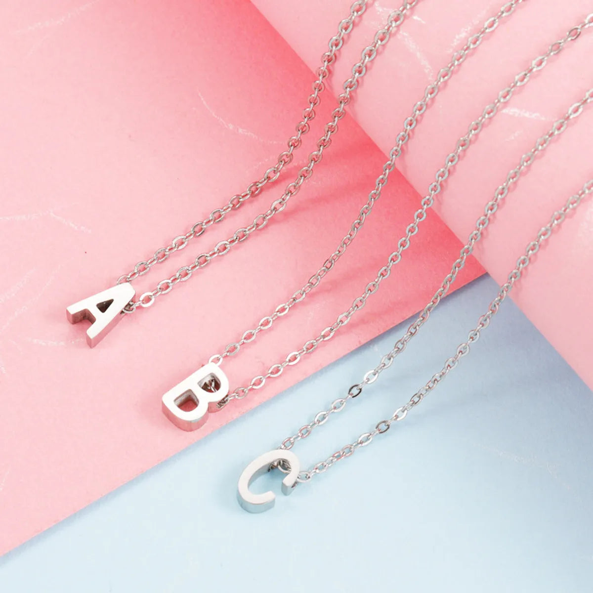 Women’s silver necklaces-Simple Style Letter Titanium Steel Plating Gold Plated Silver Plated Necklace