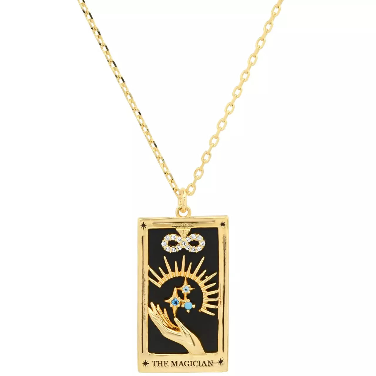 Women’s gold-plated necklaces-TAI Magician Tarot Card Pendant